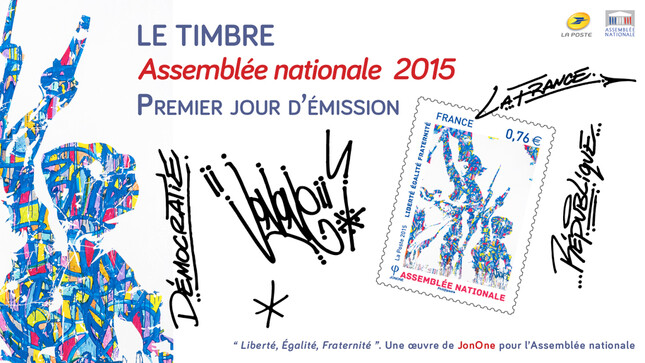 Le timbre Assemblée nationale 2015 - Premier jour d'émission