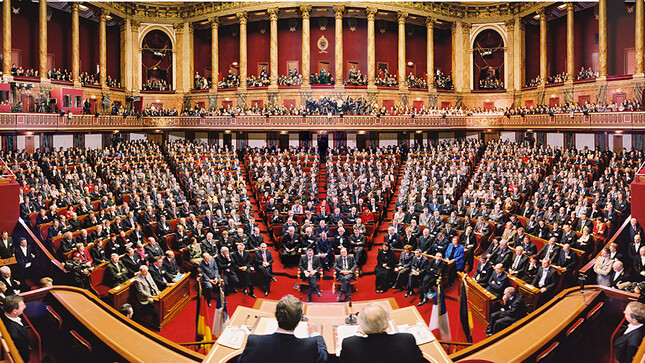 Salle du Congrès de Versailles lors du quarantième anniversaire du Traité de l' Elysée le 22 janvier 2003