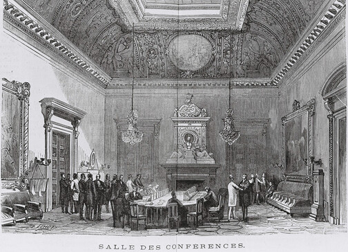 Archives sur planches de l'Assemblée nationale vers 1868 - salle des Conférences