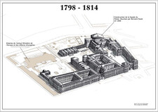 Plan aérien du Palais Bourbon et de l'Hôtel de Lassay - 1798-1814 . Dessins de Jean-Louis Pires-Trigo, mise en page par ARISTEAS