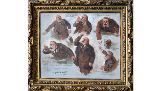 "Croquis pour servir à l'histoire de l'éloquence", Huile sur toile,1910, Albert Eloy-Vincent