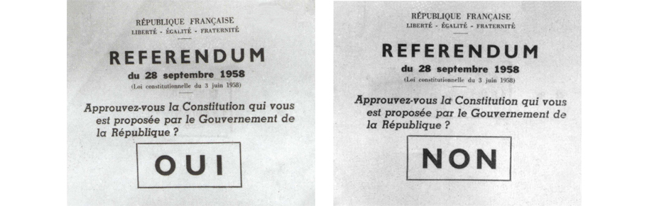 Le référendum du 28 septembre 1958 - Histoire - La Ve République -  L'installation de la Ve République - Assemblée nationale