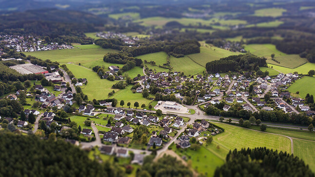 vue aérienne d'une commune